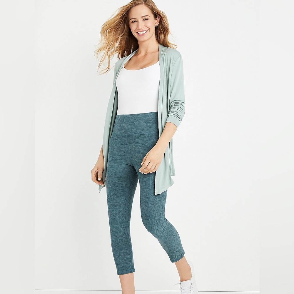 Maurice’s Teal 0X Super High Rise Heather Pocket Luxe Capri Legging
